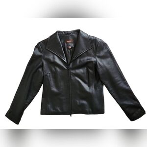 Danier black leather jacket